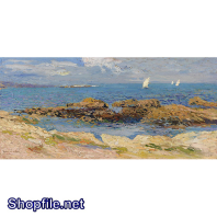 TSD3589 - Tranh sơn dầu biển và chim hãi âu